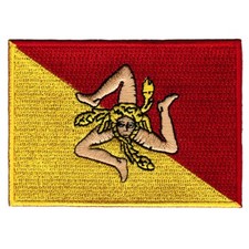 SICILY FLAG PATCH embroidered iron-on ITALIAN ITALY Sicilia APPLIQUE Trinacria picture