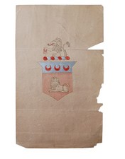 Antique armorial coat of arms painting  picture