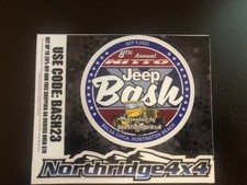 JEEP BASH 9/9 Northridge 4x4 8th Annual CELEBRATION EVENT HB STICKER DECAL 2pc picture