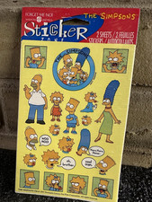 American Greetings The Simpsons Sticker Zone 1997 2 Sheets Glossy Glitter picture