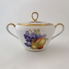Jaeger Sugar Bowl Orchard Pear Covered Porcelain Gold Rim Bavaria picture