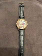 Vintage Gold-tone Mickey Mouse Comics Book Watch. picture
