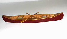 Wood Canoe Handcrafted Replica 2 Paddles  L15