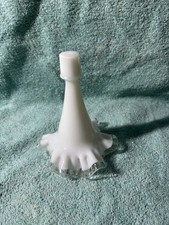 Vintage Fenton Glass Rose Crest Milk Glass Epergne Horn 6” picture