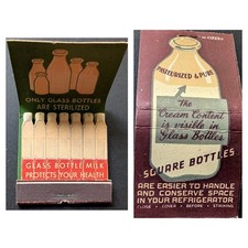 Full Length Feature Matchbook Glass Bottle Milk picture