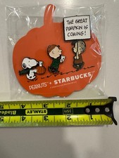 2026 Starbucks Peanuts Enamel Pin Set (of 3) NEW Sealed Great Pumpkin Snoopy picture