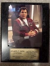 (SHATNER) CAPTAIN KIRK HAND SIGNED STAR TREK PLAQUE PHOTO LIMITED EDITION w/ COA picture