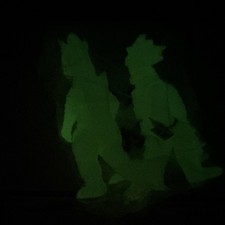 Bullmark M1-Go Mechagodzilla Titanosaurus Sofubi Set of 2 Glow-in-the-Dark  picture