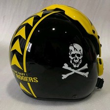 HGU-33 JOLLY ROGERS CUSTOM BLACK PILOT HELMET REPLICA+badge picture