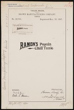 Photo:Ramon's Pepsin Chill Tonic Brown Manufacturing 1897 Trademark Ad picture