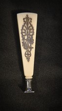 Antique Sterling Silver Wax Seal with Carved Handle Beautiful Vintage Office  picture