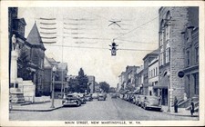Martinsville West VirginiaMain Street Stop Light c1951 Vintage Postcard picture