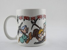 Disney Snow White Seven Dwarfs Hi Ho Mug Coffee Cup Vintage 1990s Cartoon Ceram picture