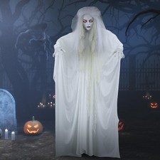 5.25ft Halloween Ghost Bride Decoration Flashing Red Eyes Animated Screaming picture