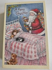 VTG 90s LANG SWEET DREAMS XMAS CARDS Sherri Buck Baldwin SET OF 17 Santa Cat Bed picture