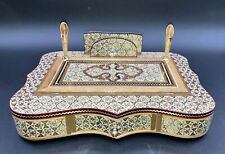 Persian Elegant Wood Desk Set, Wood Marquetry Khatam Kari Kingdom Design Mosaic picture
