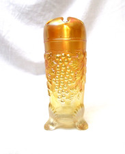 Northwood Marigold Carnival Glass Hatpin Holder Grape & Cable Pattern 1900's picture