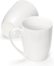 Set of 2 Fine Bone China Coffee Mugs 10oz - Lightweight Porcelain Cups for Espre picture