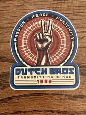 Dutch Bros Passion Peace Positivity Transmitting 1992 Sticker Vintage HTF picture