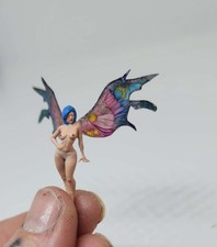 Handmade Enchanted Fairy Garden Miniature Crecent Moon Wing Fairy Nude  picture