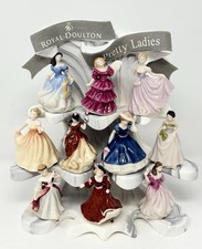 Royal Doulton Pretty Ladies Miniature Figurines Set of 10 with Display Stand picture