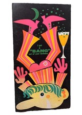 Vintage 1967 Psychedelic Birthday Card 15” Mod Pop Art Groovy Retro 60s picture