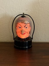 RARE VTG 1950s/60s HALLOWEEN WITCH RAILROAD LANTERN LIGHT MINTY WORKS  picture