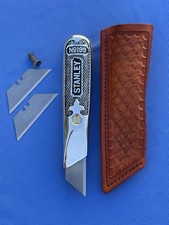 Stanley No. 199 Vintage Razor Utility Craft Knife Restored With Leather Sheath picture