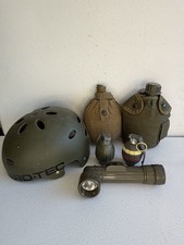 ⁠Vintage US Military Gear Lot Pro-Tec Helmet Canteens MX-991 Flashlight Dummies⁠ picture