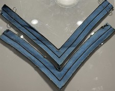 ORIGINAL PAIR M1898 INFANTRY CORPORAL DUCK CHEVRONS (OFF A 98 KHAKI) RARE picture