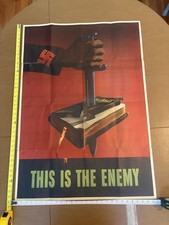 1943 WWII “This Is the Enemy” OWI Poster #76 Nazi Dagger Holy Bible 28.5×40” picture