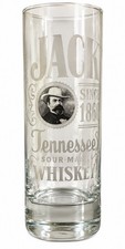 Jack Daniels Old No. 7 Old Time Tennessee Whiskey Etched Glass 6” Highball Glass picture