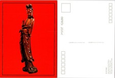 Shanghai Jade Buddha Temple Postcard Bodhisattva Wood Carving Souvenir Red picture