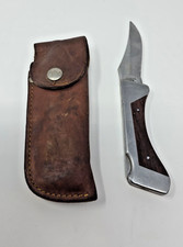 VTG Sharp 200 Stainless Steel Lockblade Pocket Knife w/Leather Sheath Japan picture