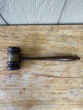 Vin 1976 Masonic Wood Gavel Worshipful Master Santa Paula Lodge #291 Name Plate picture