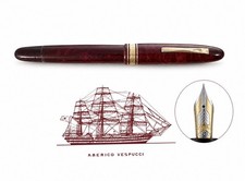 OMAS Amerigo Vespucci Wood Fountain Pen 14kt Gold Nib F Vintage 1990 picture