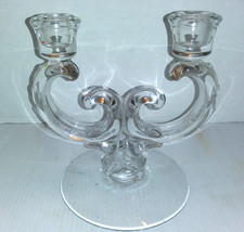 Vintage Fostoria Century Glass #2630 Double Arm Candle Holder 1950's Excellent picture