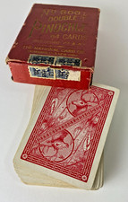 Antique National Card Co No 600 Double Pinochle Deck STAG Back Complete 64/64 picture