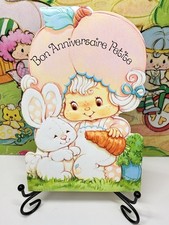 Vintage Strawberry Shortcake Rare Die-Cut Apricot With Hops A Lot Greeting Card picture