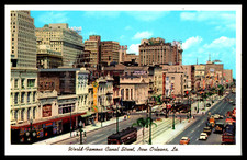 LOUISIANA, New Orleans, World Famous Canal Street, Street Cars-Postcard G68 picture