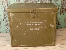 WWII British Army Metal Storage Tin Box Tele Attachment Headgear Double No 1 Mk picture