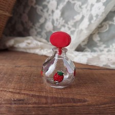 Rare 1976 Sanrio King Strawberry Mini Glass Perfume Bottle Empty Vintage Japan picture