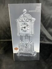 NIB Shannon Crystal By Godinger Crown Crystal Grandfather Clock Tabletop Glass picture