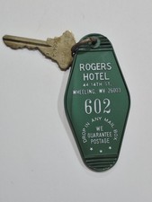 VTG Rogers Hotel Hotel Motel Room Key Fob & Key # 602 Wheeling Wyoming  picture