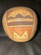 Early Hopi Poleahla Native American Handmade Polychrome Pottery Bowl Geometric picture