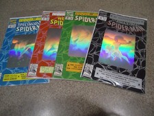 THE AMAZING SPIDER-MAN 30th ANNIVERSARY SET OF 4 HOLOGRAM COMICS WITH POSTERS HG picture