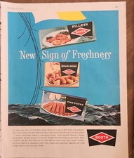 1963 Booth frozen fish fillets sticks breaded shrimp Vintage Ad 14 x 10 picture
