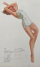 1947 Alberto Vargas Varga Girl July Esquire Calendar Page Pin Up Cancer 14x8.25 picture