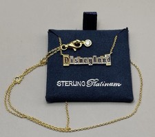 CRISLU Disneyland 70th Anniversary Marquee Sign Sterling Silver Necklace NEW picture