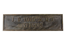 Vintage JD Lord Jr Medical Doctor & Surgeon Advertising Bronze Plaque picture